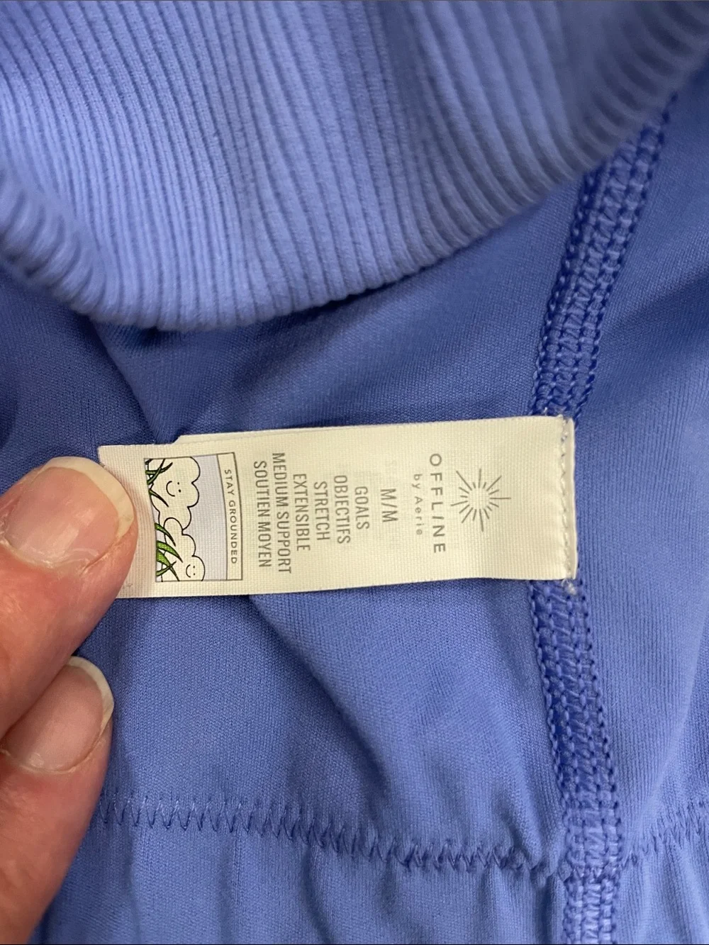 Size medium aerie Ribbed Square-Neck sports bra/ Crop Tank Top - Periwinkle